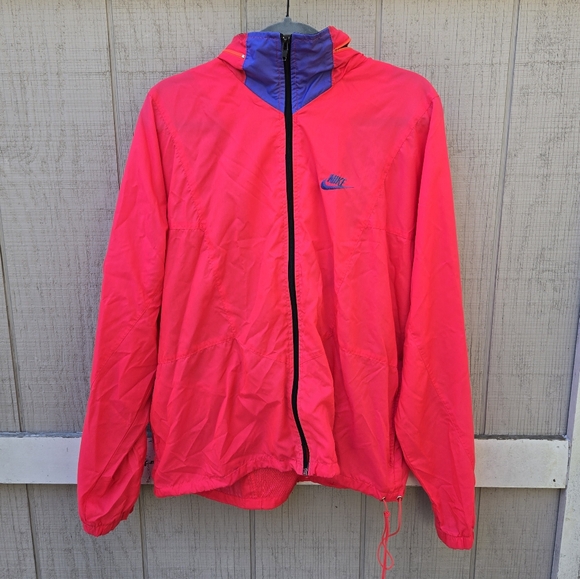 90's Vintage Nike Neon Pink Lightweight Windbreaker Jacket Large - Picture 1 of 15